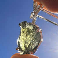 Moldavite & Danburite Necklace Sterling Silver #5067-Moldavite Life
