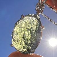 Moldavite & Danburite Necklace Sterling Silver #5068-Moldavite Life