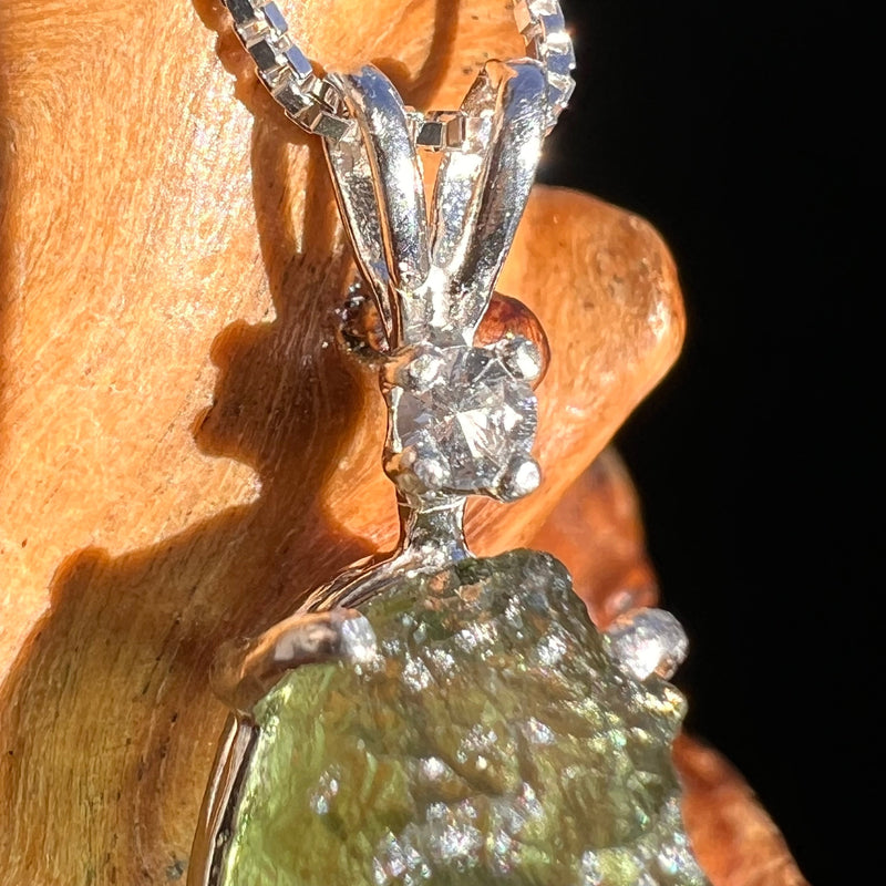 Moldavite & Danburite Necklace Sterling Silver #5069-Moldavite Life
