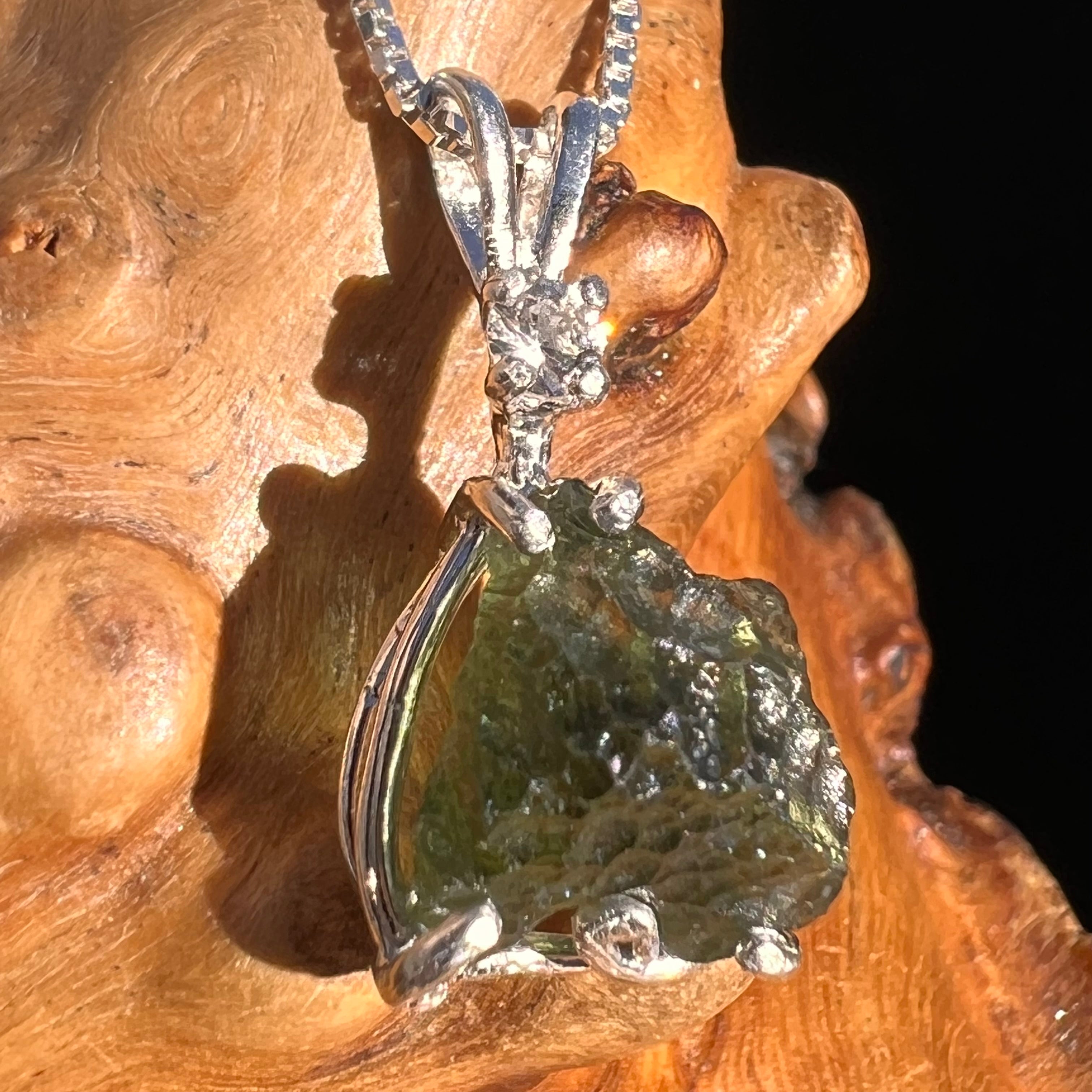 Raw Moldavite Faceted Danburite Necklace Sterling Moldavite Life