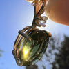 Moldavite & Diamond Pendant 14k Gold-Moldavite Life