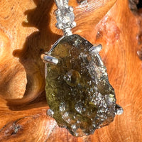 Moldavite & Faceted Phenacite Necklace Sterling #5082-Moldavite Life