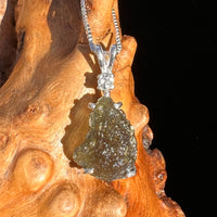 Moldavite & Faceted Phenacite Necklace Sterling #5085-Moldavite Life