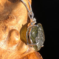 Moldavite & Faceted Phenacite Necklace Sterling #5087-Moldavite Life