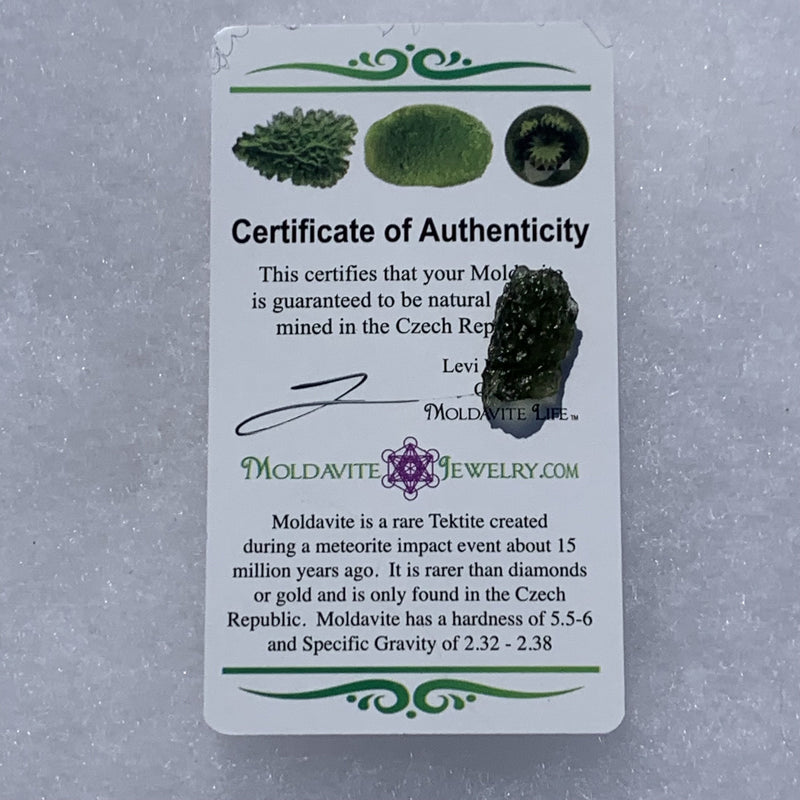 Moldavite Genuine Certified 1 gram