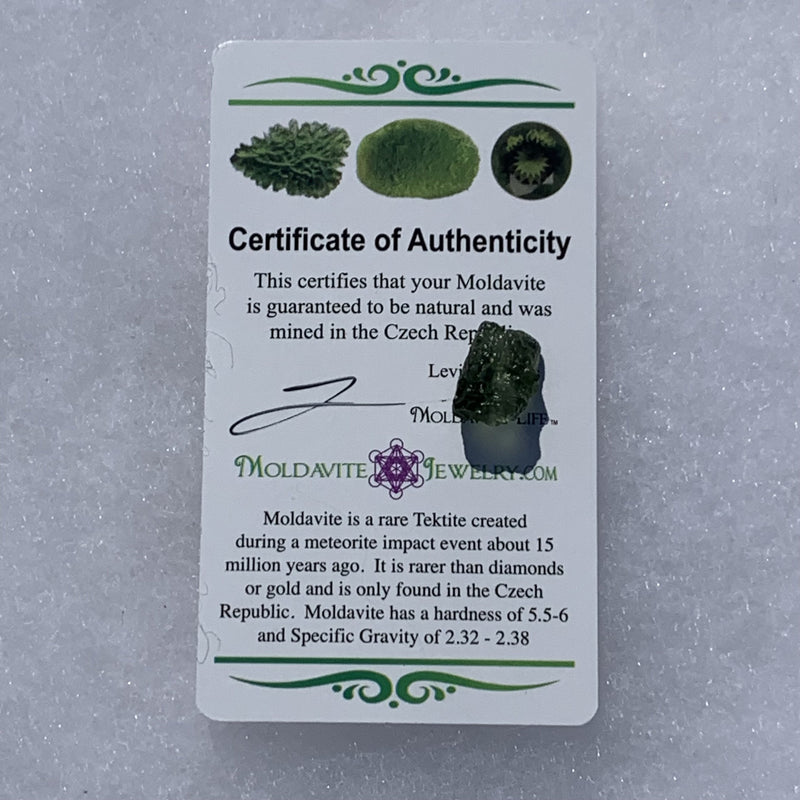 Moldavite Genuine Certified 1 gram