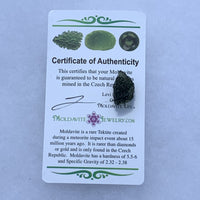 Moldavite Genuine Certified 1.2 grams