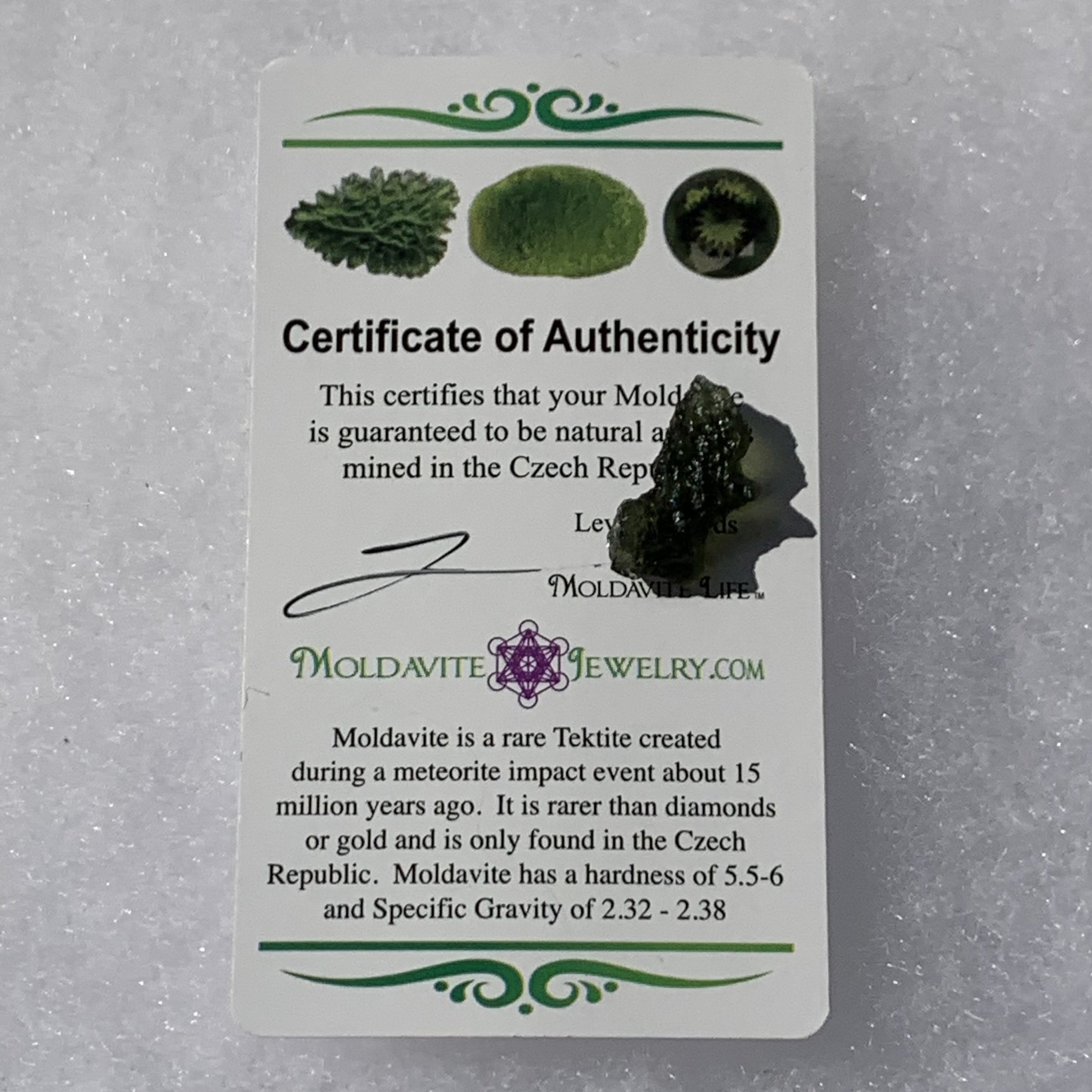 Moldavite Genuine Certified 1.2 grams-Moldavite Life