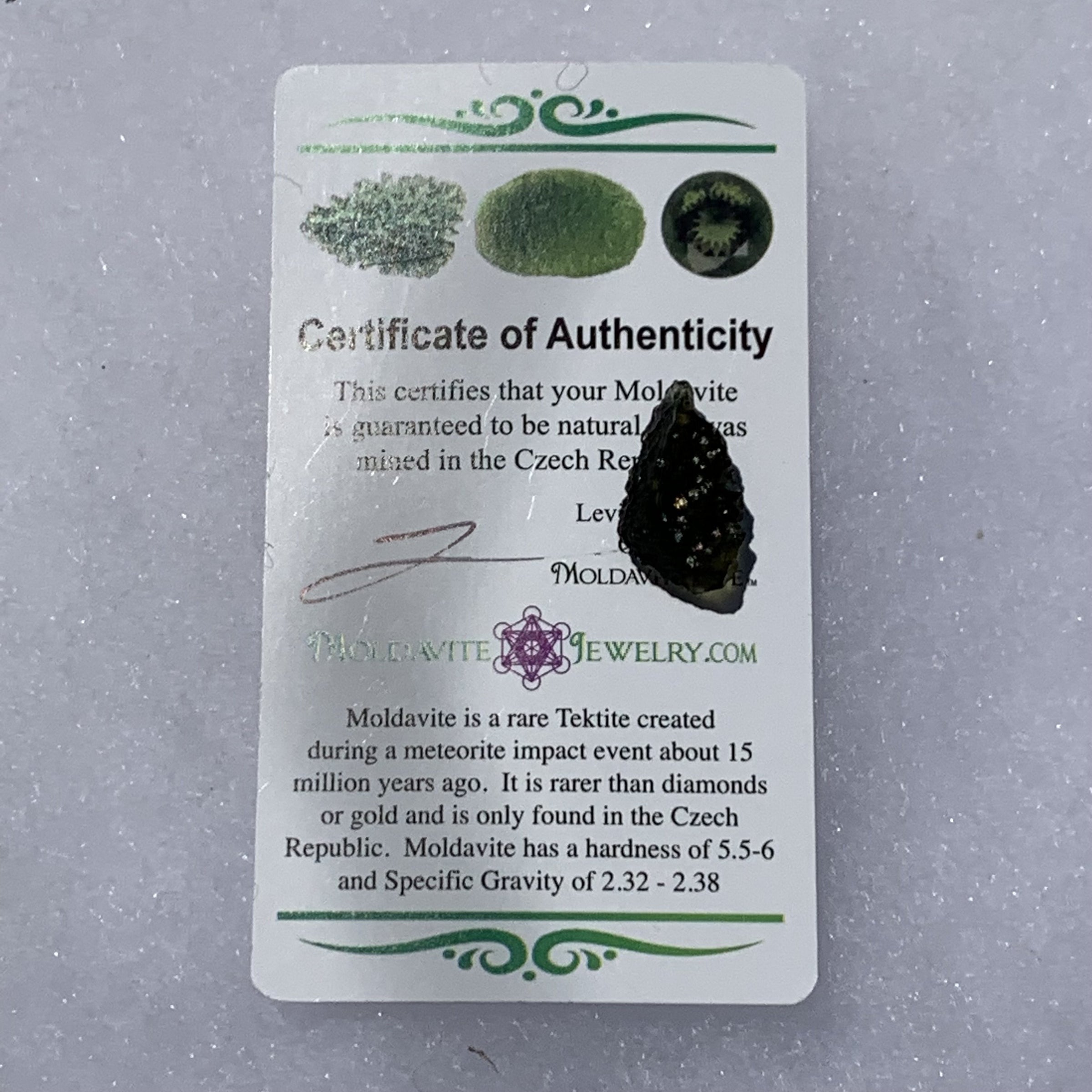 Moldavite Genuine Certified 1.2 grams-Moldavite Life