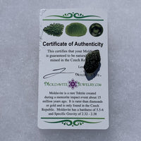 Moldavite Genuine Certified 1.3 grams
