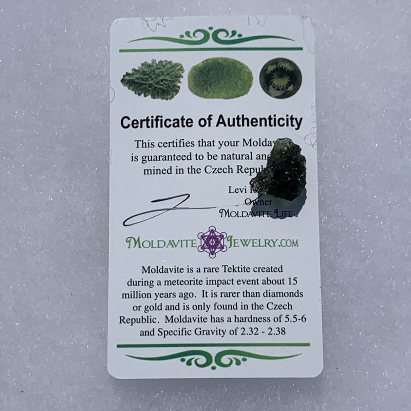Moldavite Genuine Certified 1.4 grams