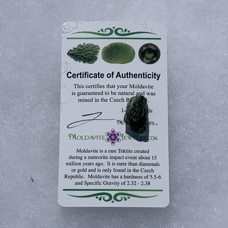 Moldavite Genuine Certified 1.8 grams