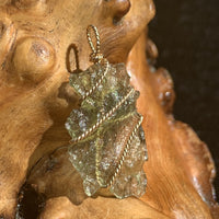 Moldavite Gold-Filled Wire Wrapped Pendant-Moldavite Life