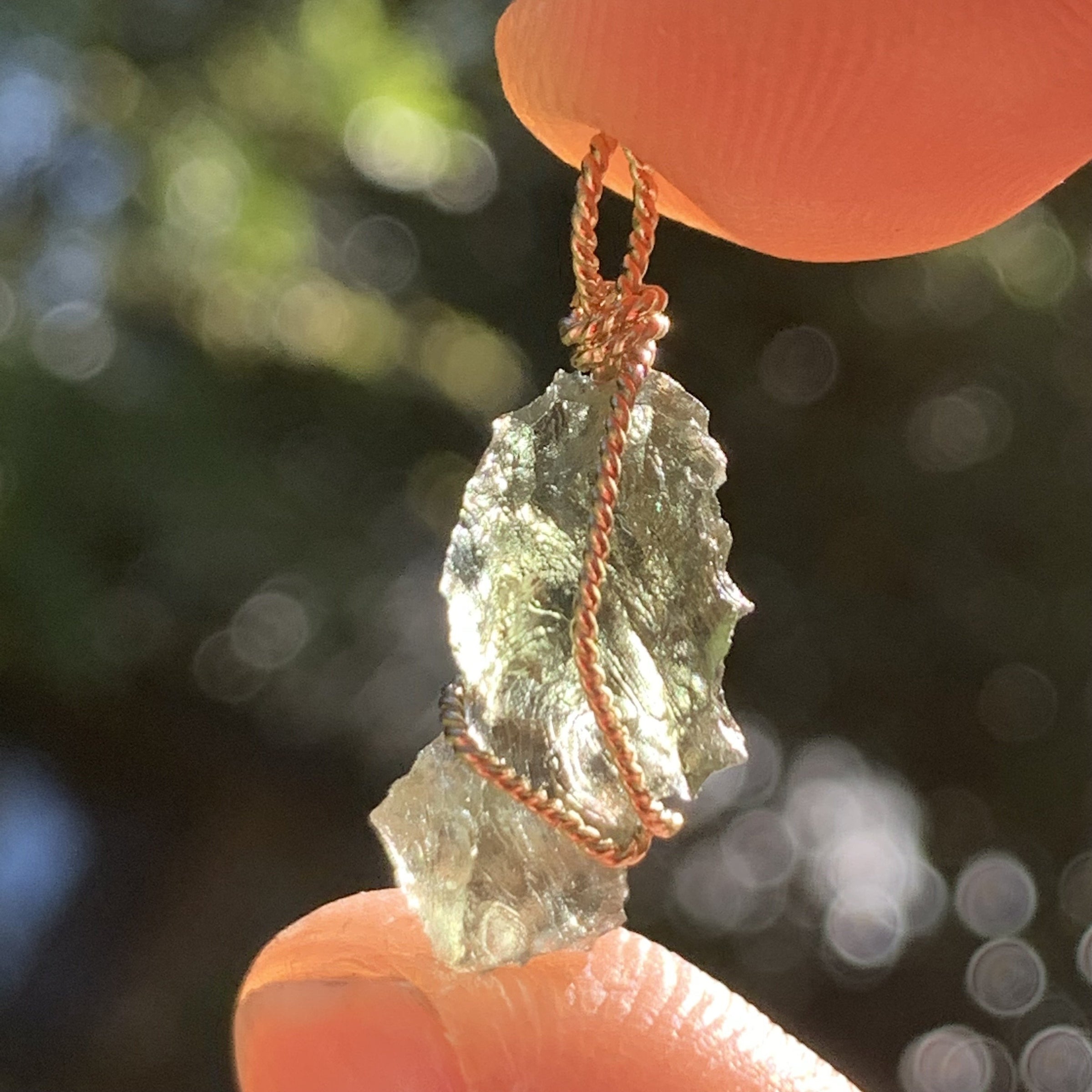 Moldavite Gold-Filled Wire Wrapped Pendant-Moldavite Life