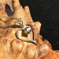 Moldavite Heart Pendant 14k Gold-Moldavite Life
