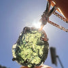 Moldavite & Herkimer Diamond Necklace Sterling #5090-Moldavite Life