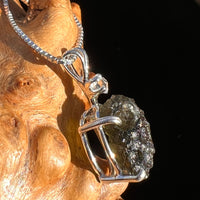 Moldavite & Herkimer Diamond Necklace Sterling #5091-Moldavite Life