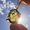 Moldavite & Herkimer Diamond Necklace Sterling #5091-Moldavite Life