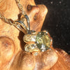 Moldavite Herkimer Diamond Pendant 14k Gold-Moldavite Life