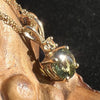 Moldavite Herkimer Diamond Pendant 14k Gold-Moldavite Life