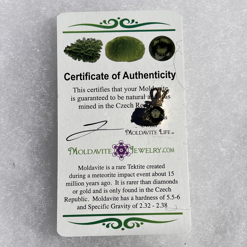 Moldavite Herkimer Diamond Pendant 14k Gold-Moldavite Life