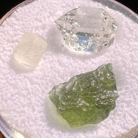 Moldavite Herkimer Phenacite Set #11-Moldavite Life
