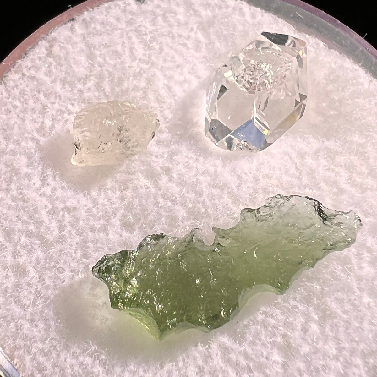 Moldavite Herkimer Phenacite Set #19-Moldavite Life