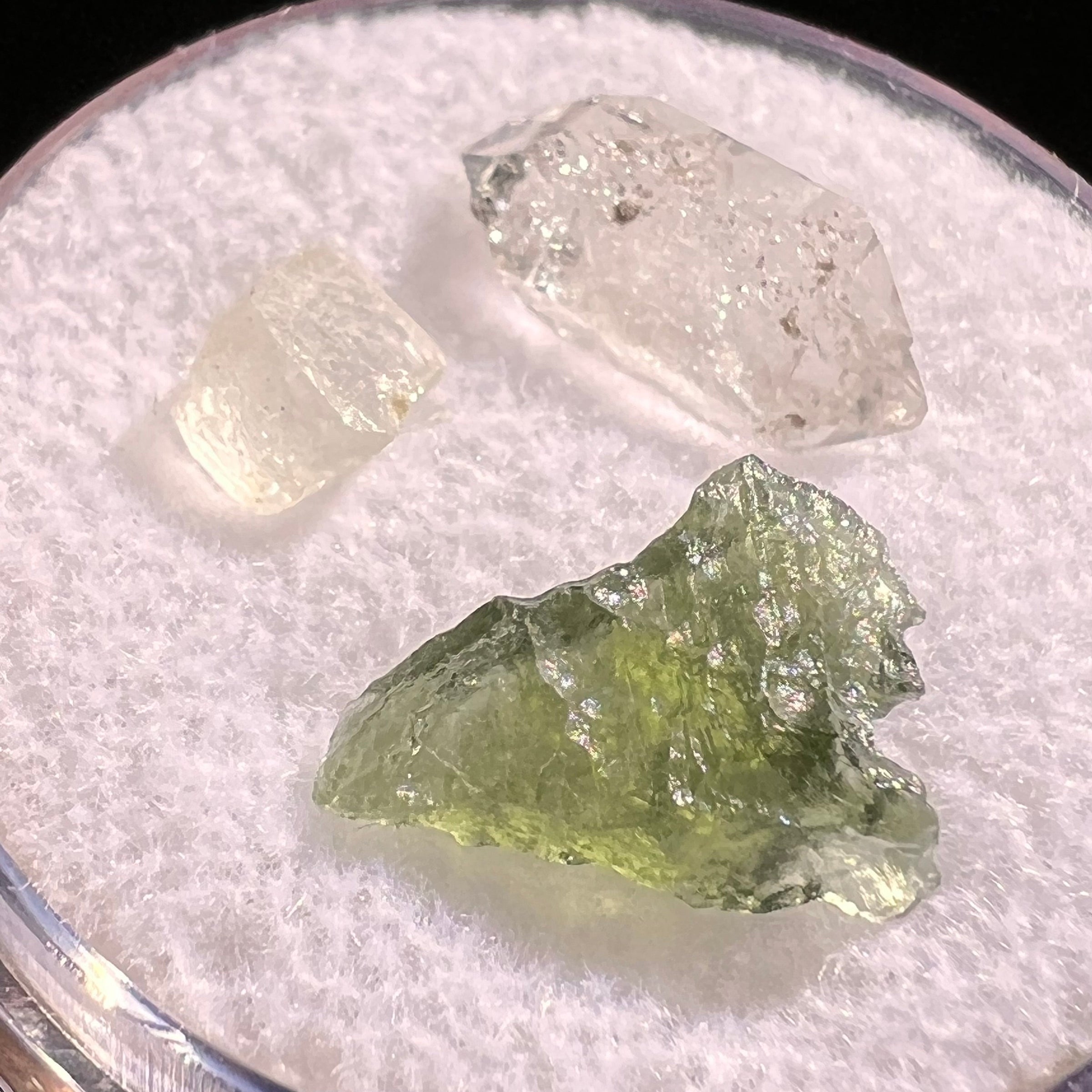 Moldavite Herkimer Phenacite Set #26-Moldavite Life