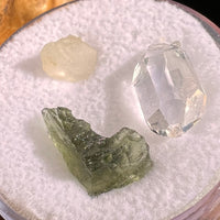 Moldavite Herkimer Phenacite Set #4-Moldavite Life