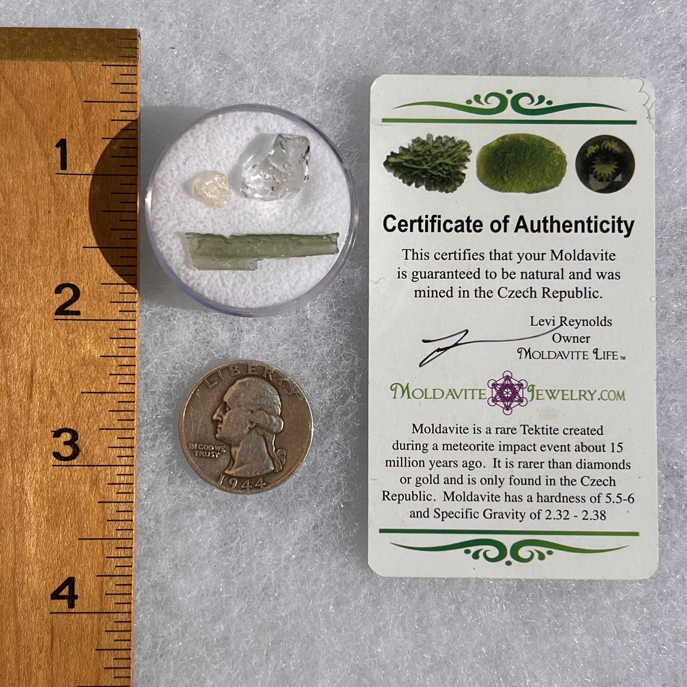 Moldavite Herkimer Phenacite Set #41-Moldavite Life