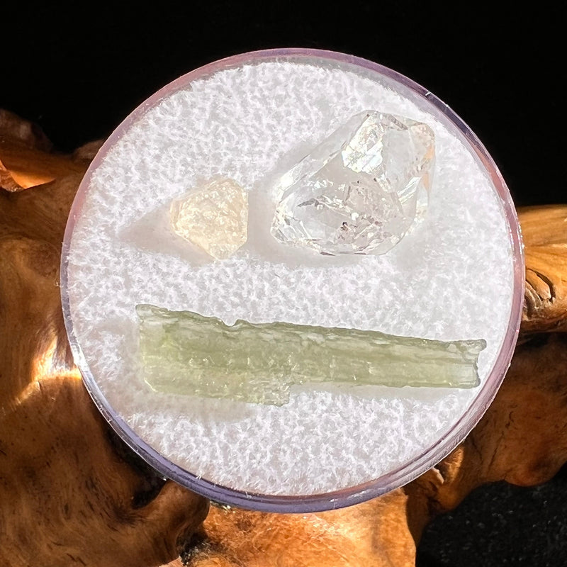 Moldavite Herkimer Phenacite Set #41-Moldavite Life