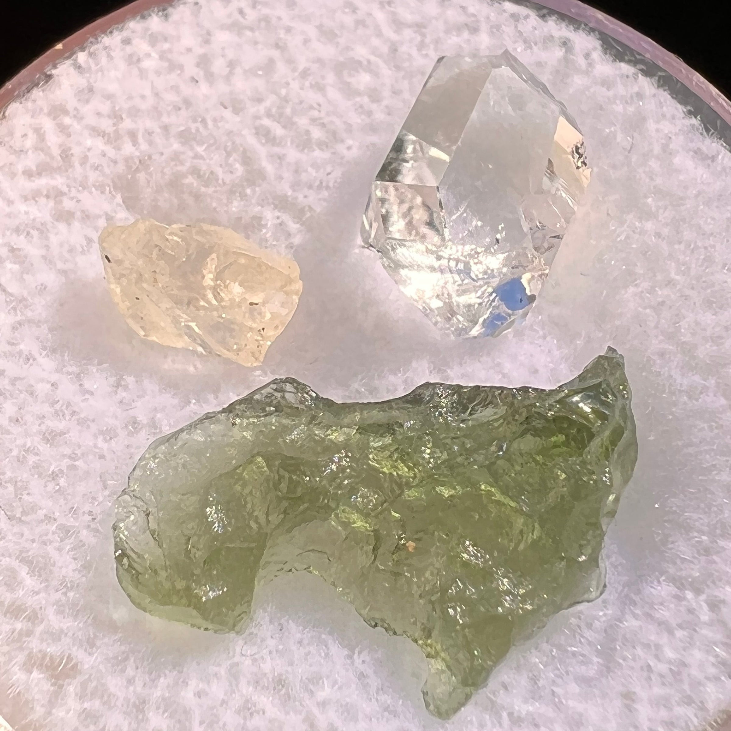 Moldavite Herkimer Phenacite Set #5-Moldavite Life