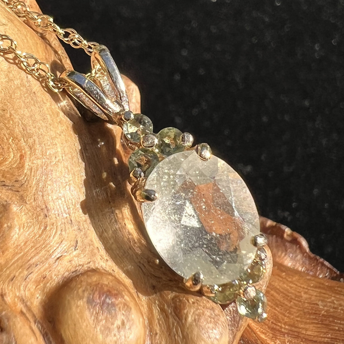 Moldavite & Libyan Desert Glass Pendant 14k Gold-Moldavite Life