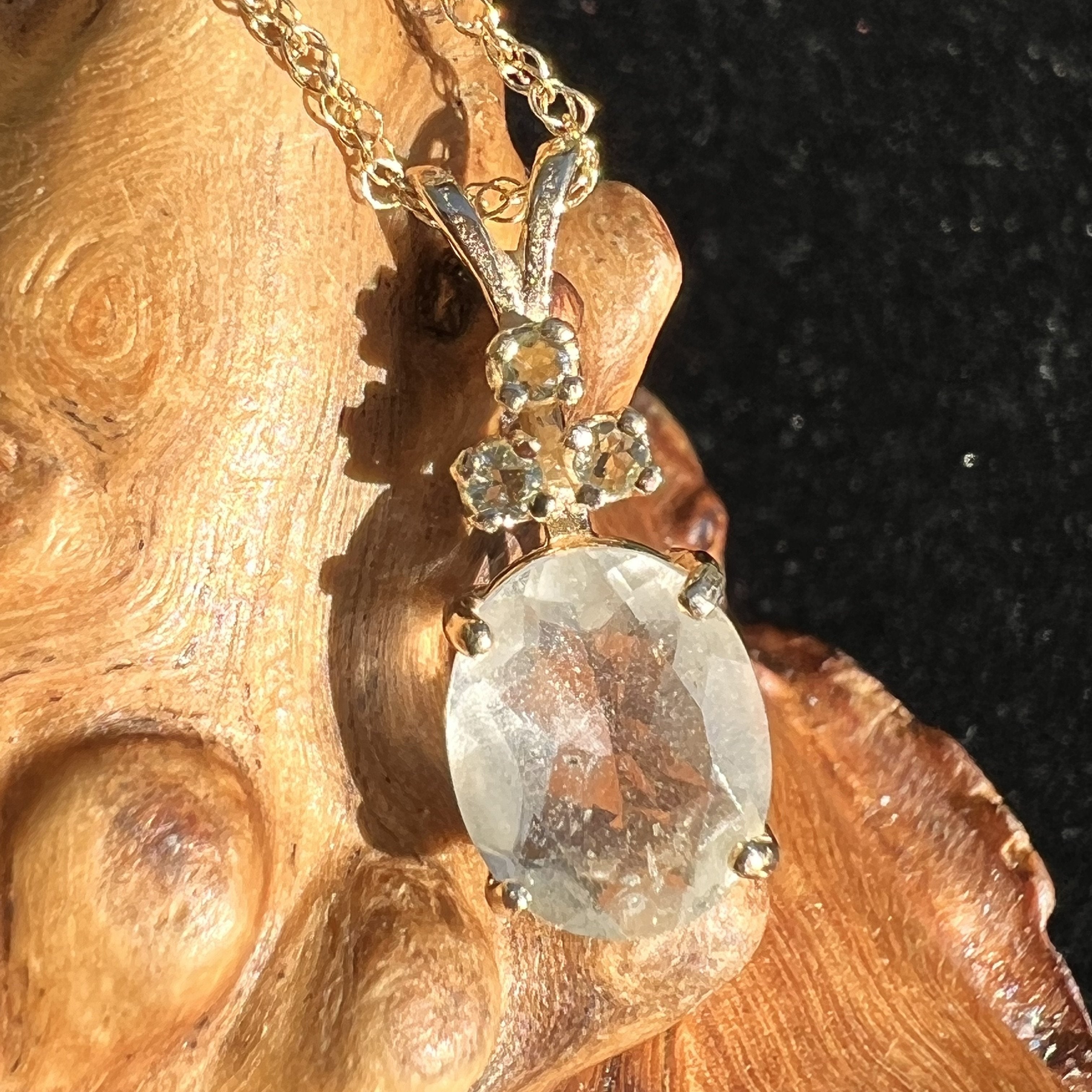 Czech Moldavite and Libyan Desert store Glass Pendant