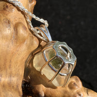 Libyan Desert Glass & Moldavite Necklace Sterling
