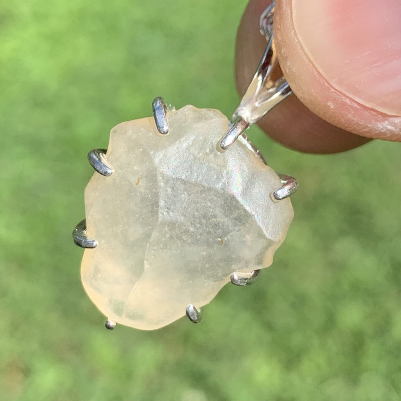 Libyan Desert Glass & Moldavite Necklace Sterling