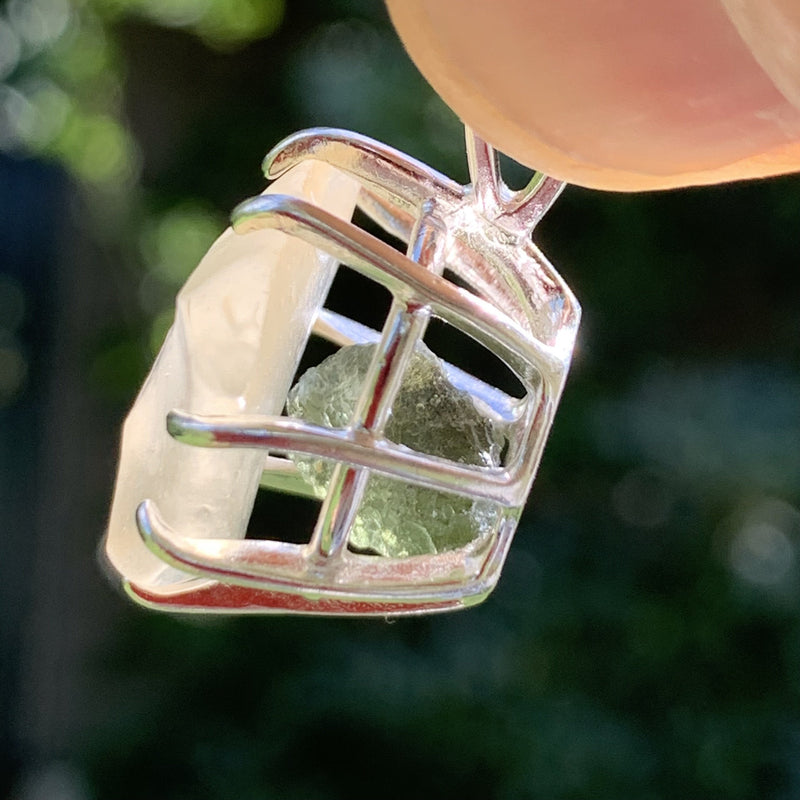 Libyan Desert Glass & Moldavite Necklace Sterling