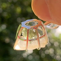 Libyan Desert Glass & Moldavite Necklace Sterling