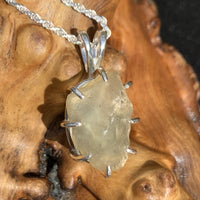 Moldavite Libyan Gold Tektite Necklace Silver