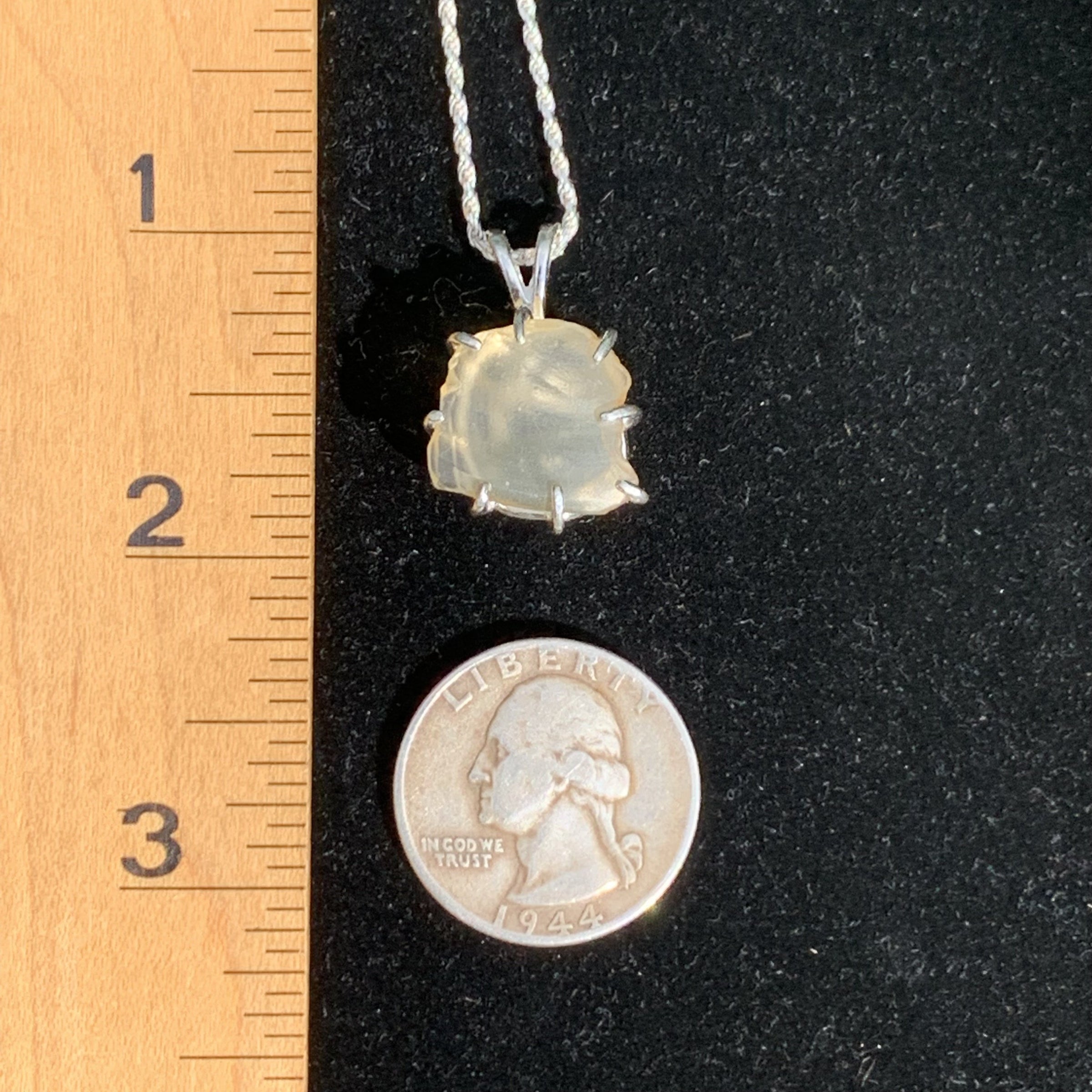 Moldavite & Libyan Gold Tektite Necklace Silver