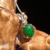 Moldavite & Maw Sit Sit Jade Necklace Silver #2492-Moldavite Life