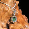 Moldavite & Maw Sit Sit Jade Necklace Silver #2492-Moldavite Life