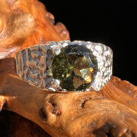 Moldavite Nugget Ring Sterling Silver #3919-Moldavite Life