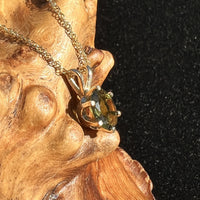 Moldavite Oval Gem Pendant 14k Gold-Moldavite Life