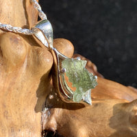 Moldavite Pendant Drop Silver Sterling-Moldavite Life