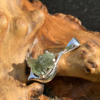 Moldavite Pendant Drop Silver Sterling-Moldavite Life