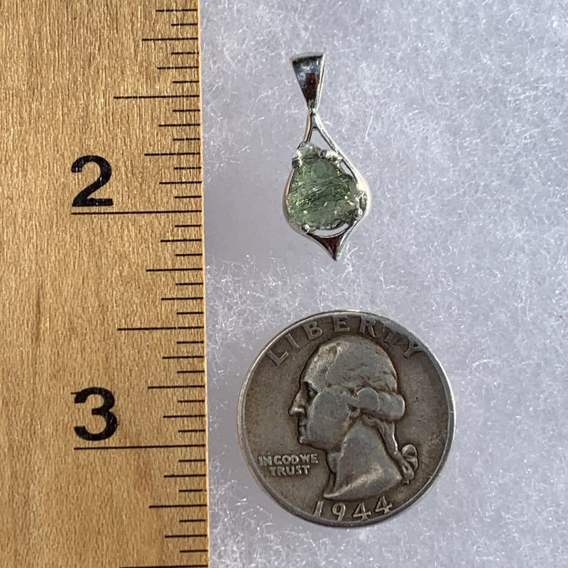 Moldavite Pendant Drop Silver Sterling-Moldavite Life