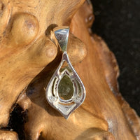 Moldavite Pendant Drop Silver Sterling-Moldavite Life