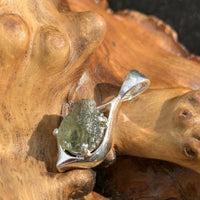 Moldavite Pendant Drop Silver Sterling-Moldavite Life