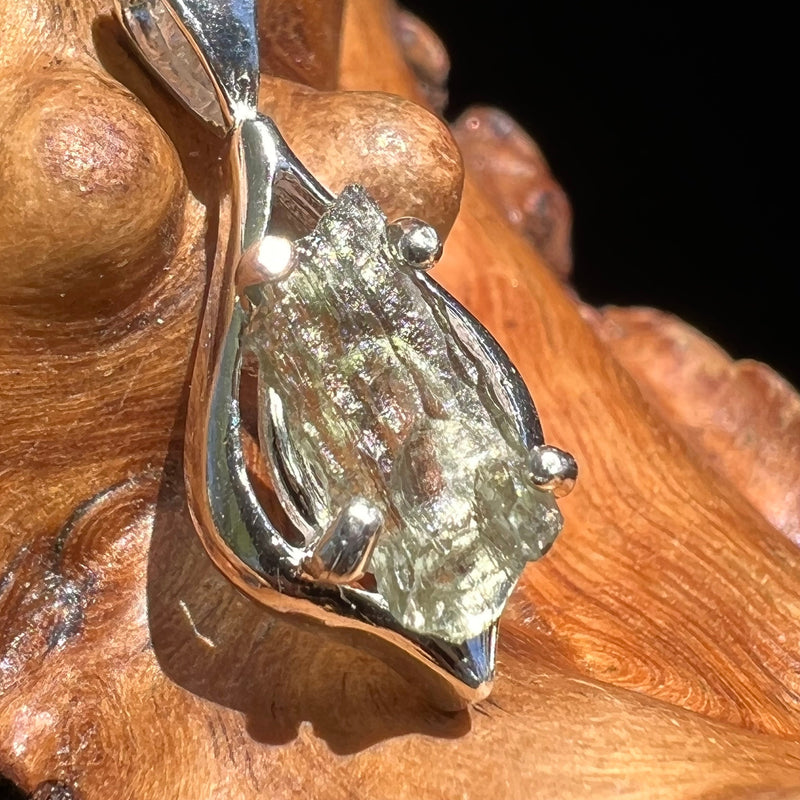 Moldavite Pendant Silver Sterling Natural #2466-Moldavite Life